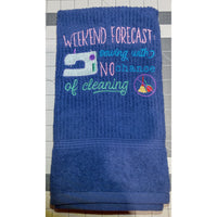 Weekend forecast kitchen towel-Quick Stitch Designs