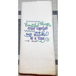 Beautiful things kitchen towel-Quick Stitch Designs