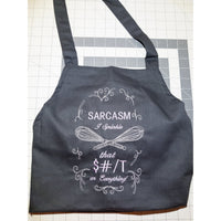 Sarcasm apron (Black)-Quick Stitch Designs