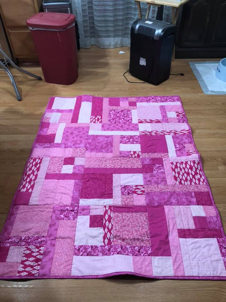 Pink Quilt-Throw 42X63-Quick Stitch Designs