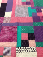 Polka Dot Quilt- Throw 46X63-Quick Stitch Designs